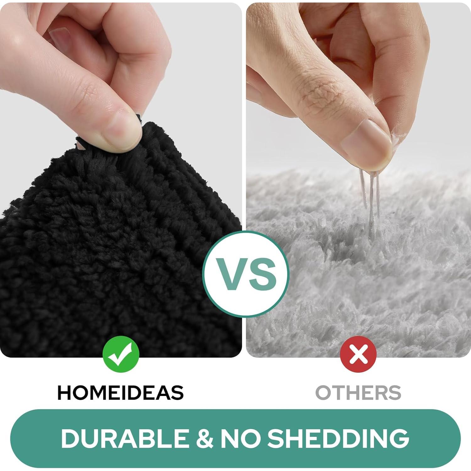 Conjunto de Alfombrillas de Baño HOMEIDEAS 2 Piezas Microfibra