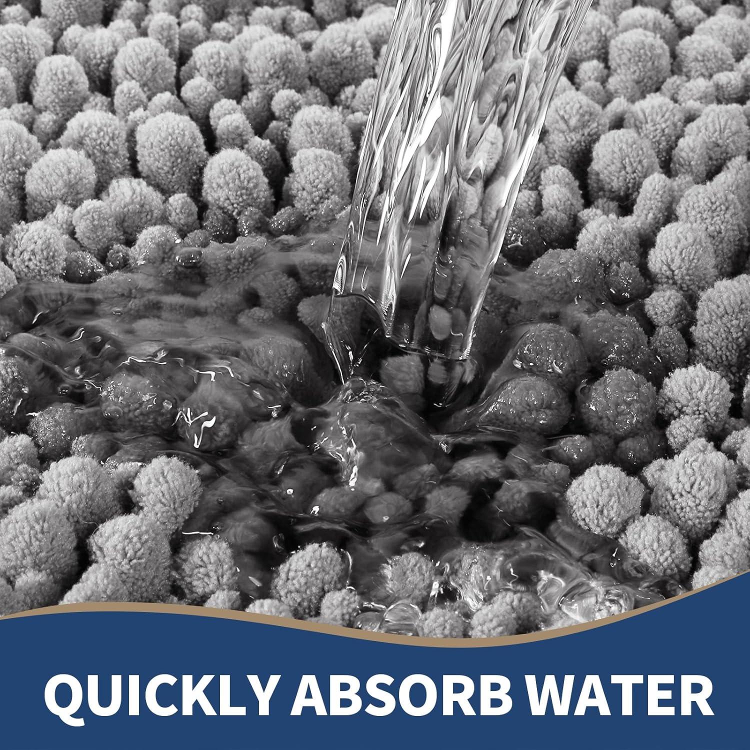 Conjunto de Alfombrillas de Baño Yimobra 3 Piezas Gris