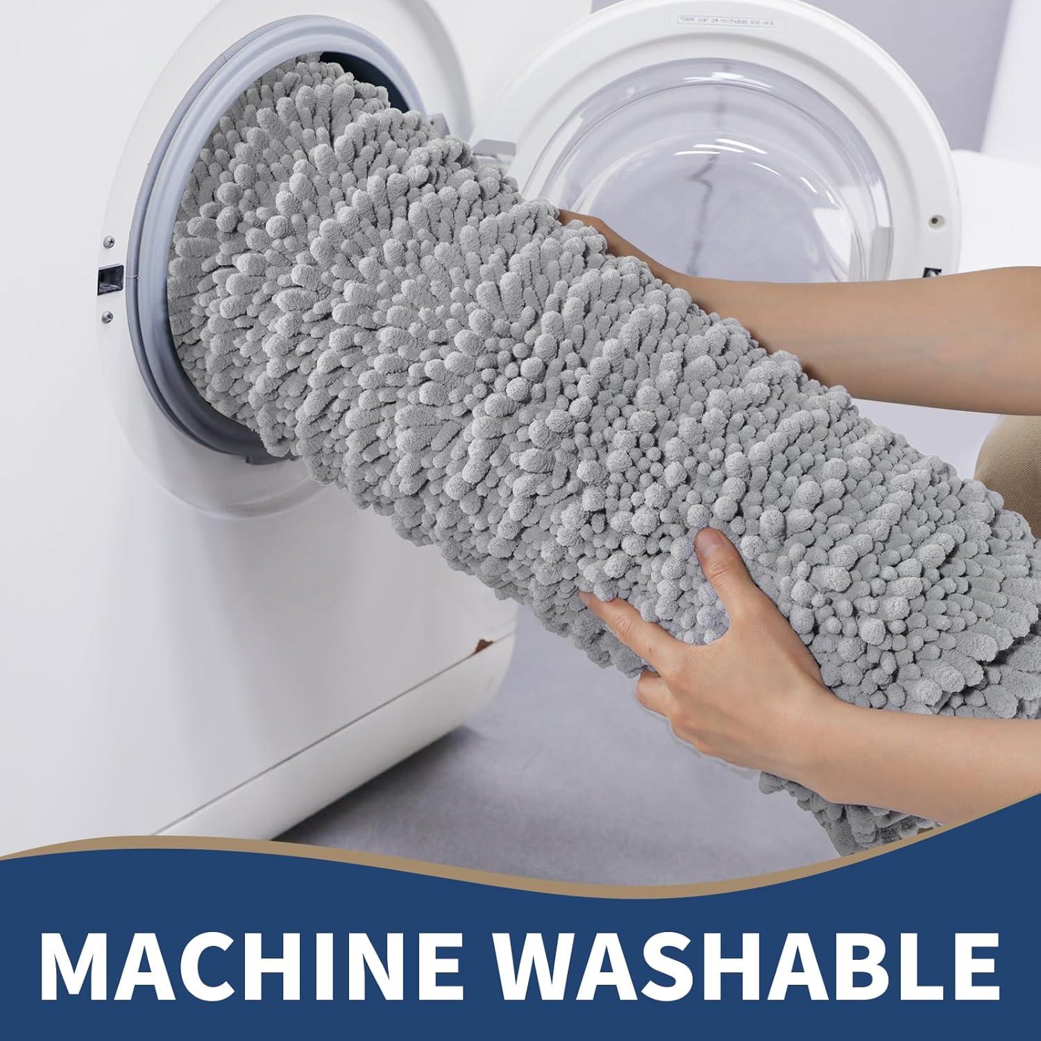 Conjunto de Alfombrillas de Baño Yimobra 3 Piezas Gris