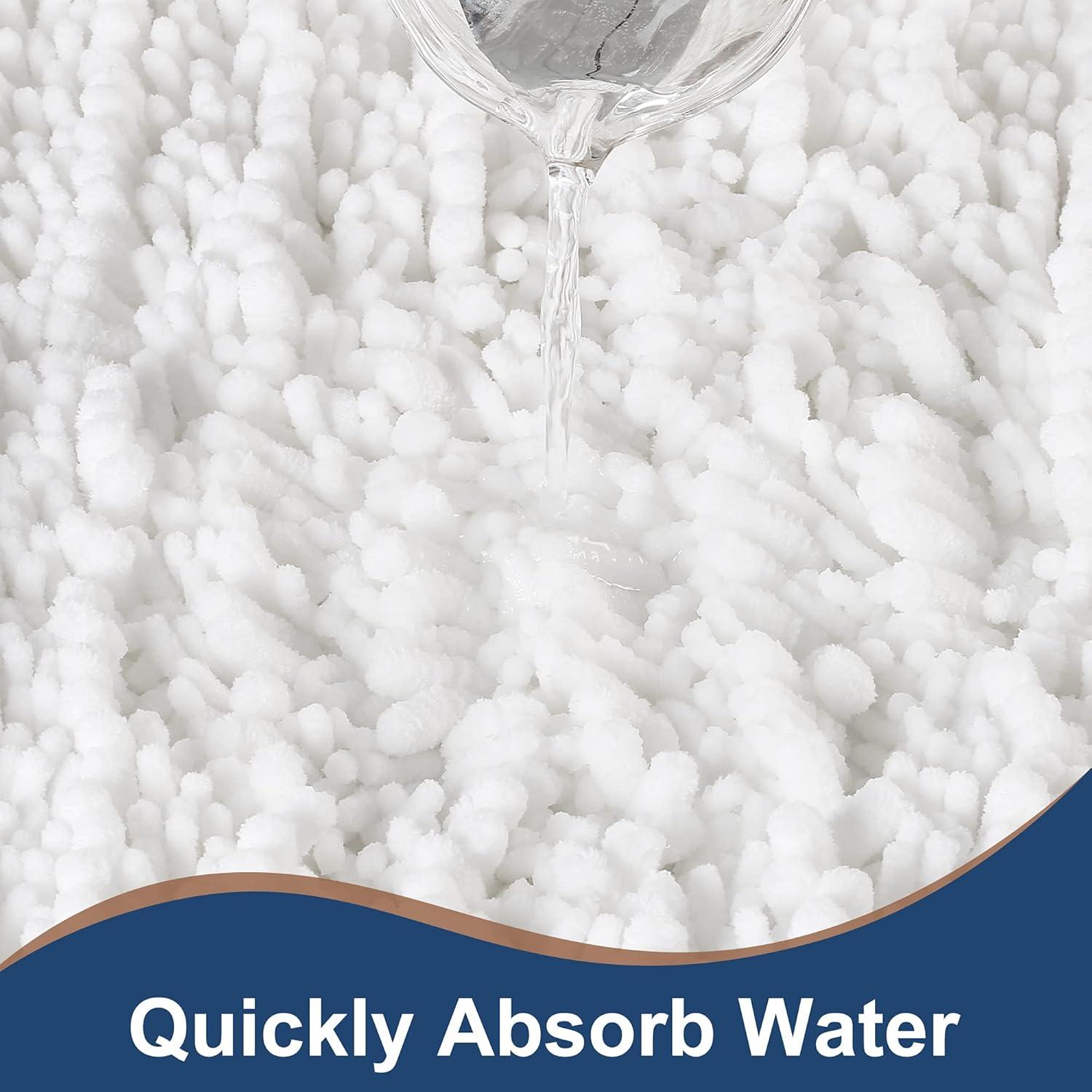 Conjunto de Alfombrillas de Baño H.VERONNEX 2 Piezas Chenille Blanco