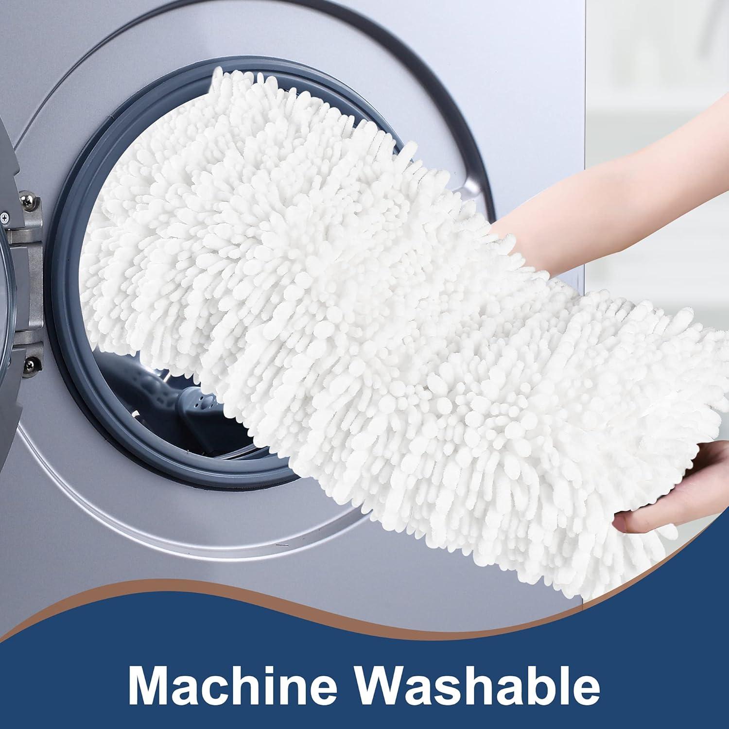 Conjunto de Alfombrillas de Baño H.VERONNEX 2 Piezas Chenille Blanco