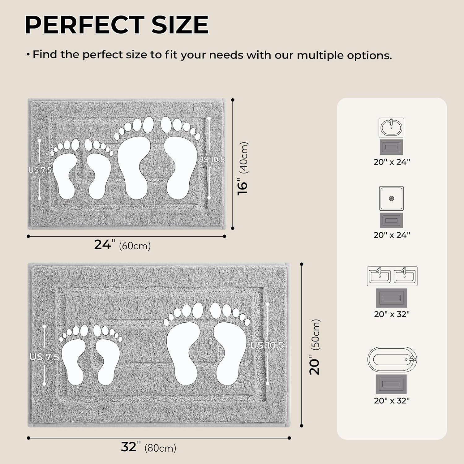 Conjunto de Alfombrillas de Baño GRANNY SAYS 2 Piezas Gris