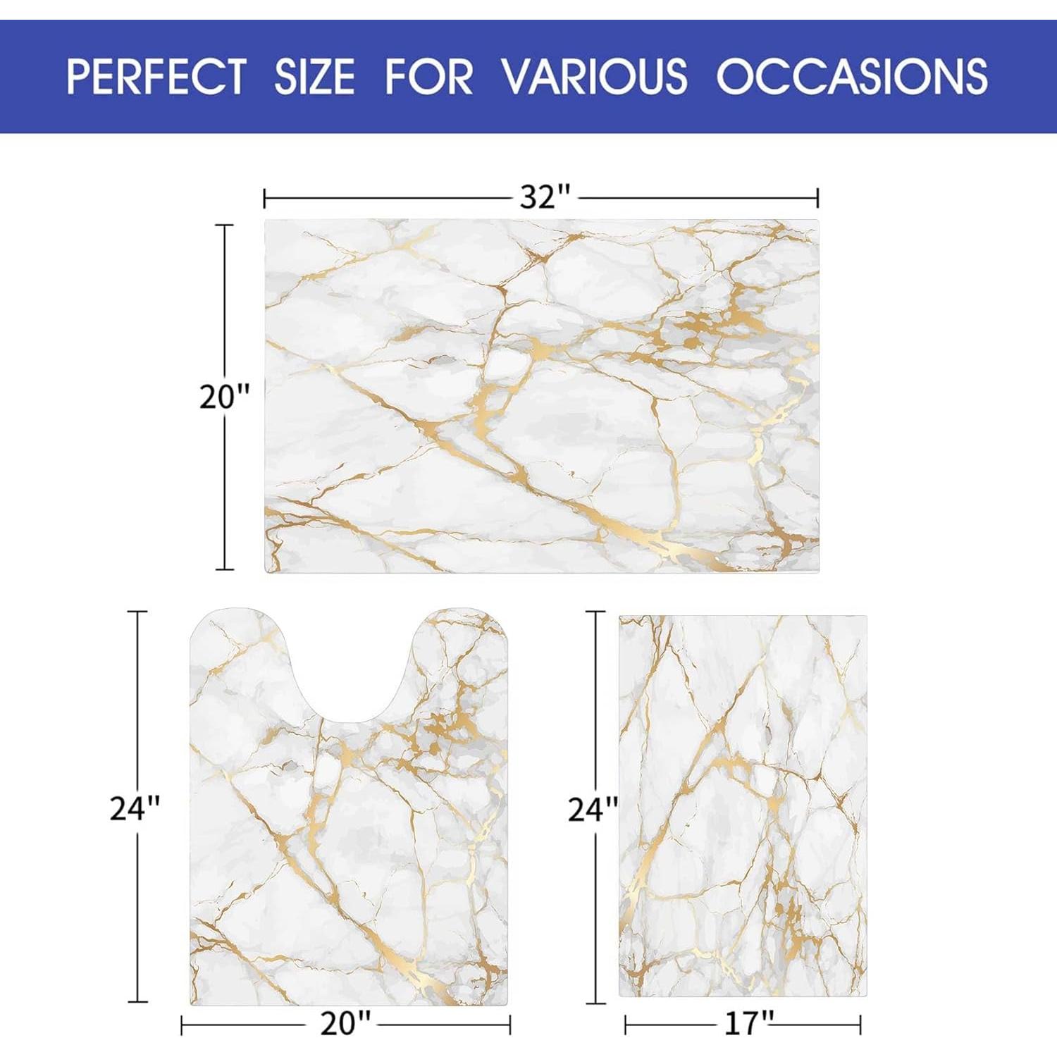 Conjunto de Alfombrillas de Baño EMMTEEY 3 Piezas Antideslizantes