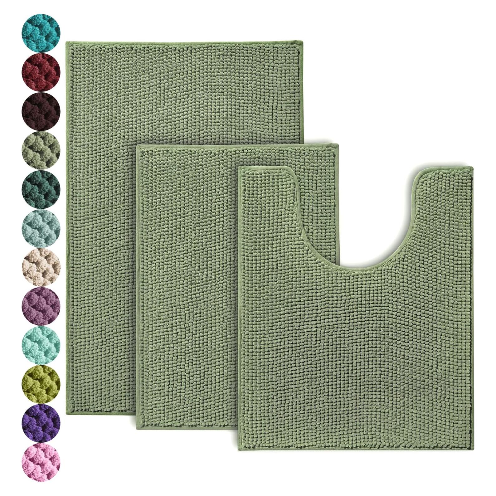 Conjunto de Alfombrillas de Baño Urvoix 3 Piezas Antideslizantes