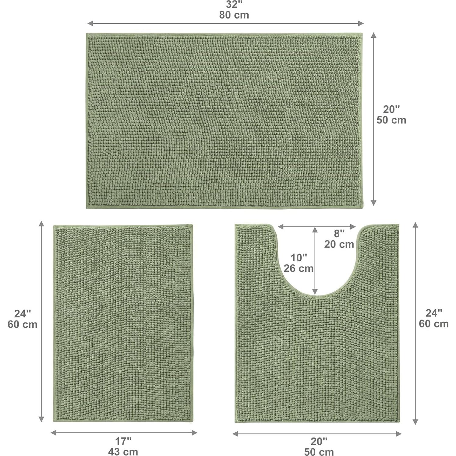 Conjunto de Alfombrillas de Baño Urvoix 3 Piezas Antideslizantes