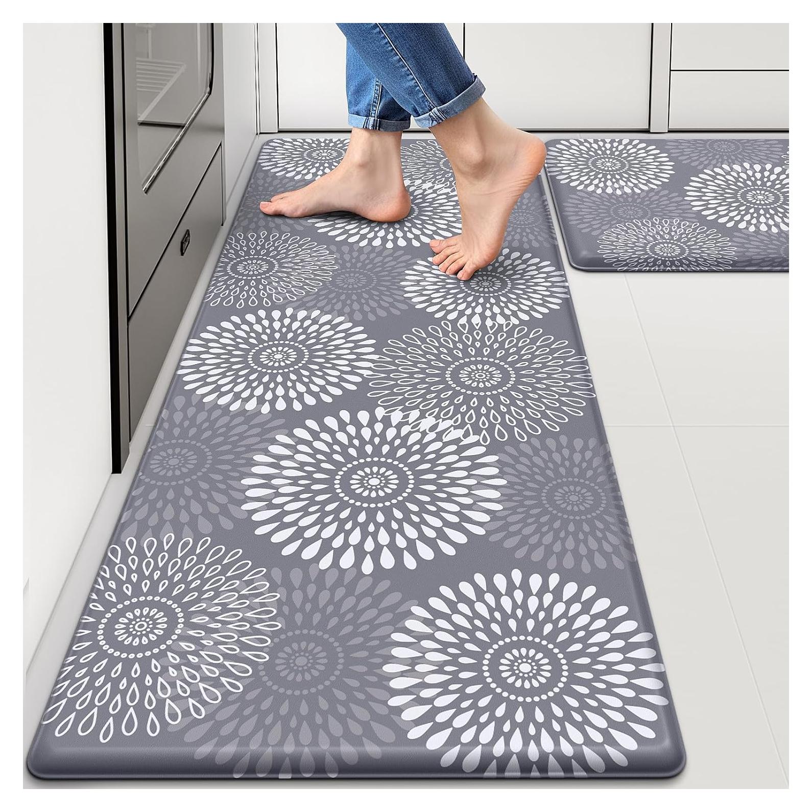 Alfombrillas de Cocina LuxStep Antifatiga 2 Piezas Gris 43.9x76.2cm y 43.9x119.4cm