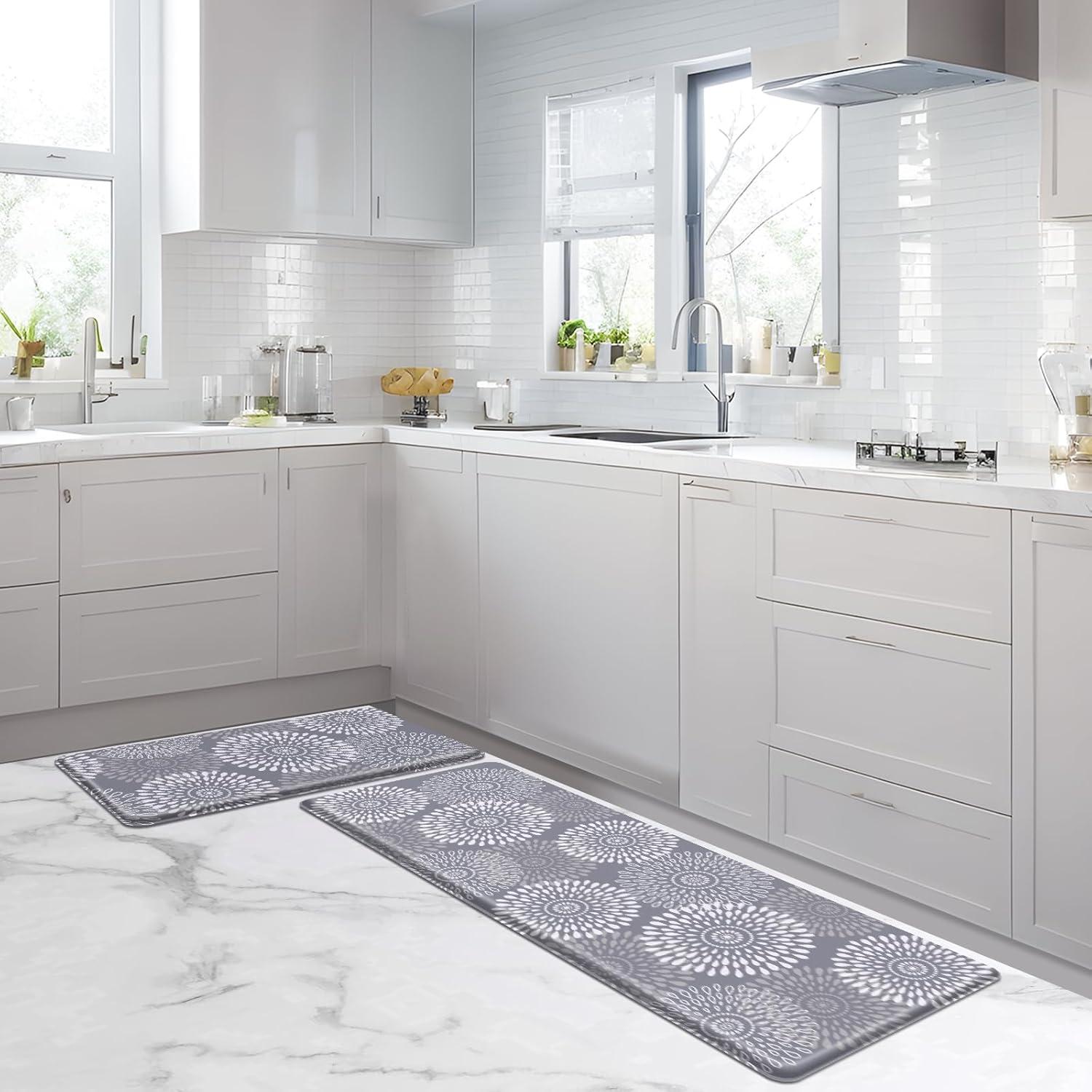 Alfombrillas de Cocina LuxStep Antifatiga 2 Piezas Gris 43.9x76.2cm y 43.9x119.4cm