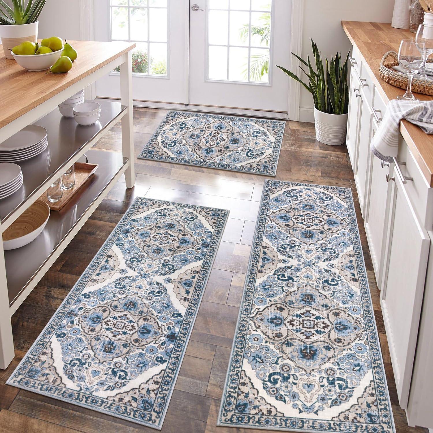 Conjunto de Alfombras de Cocina HEBE 3 Piezas Antideslizantes