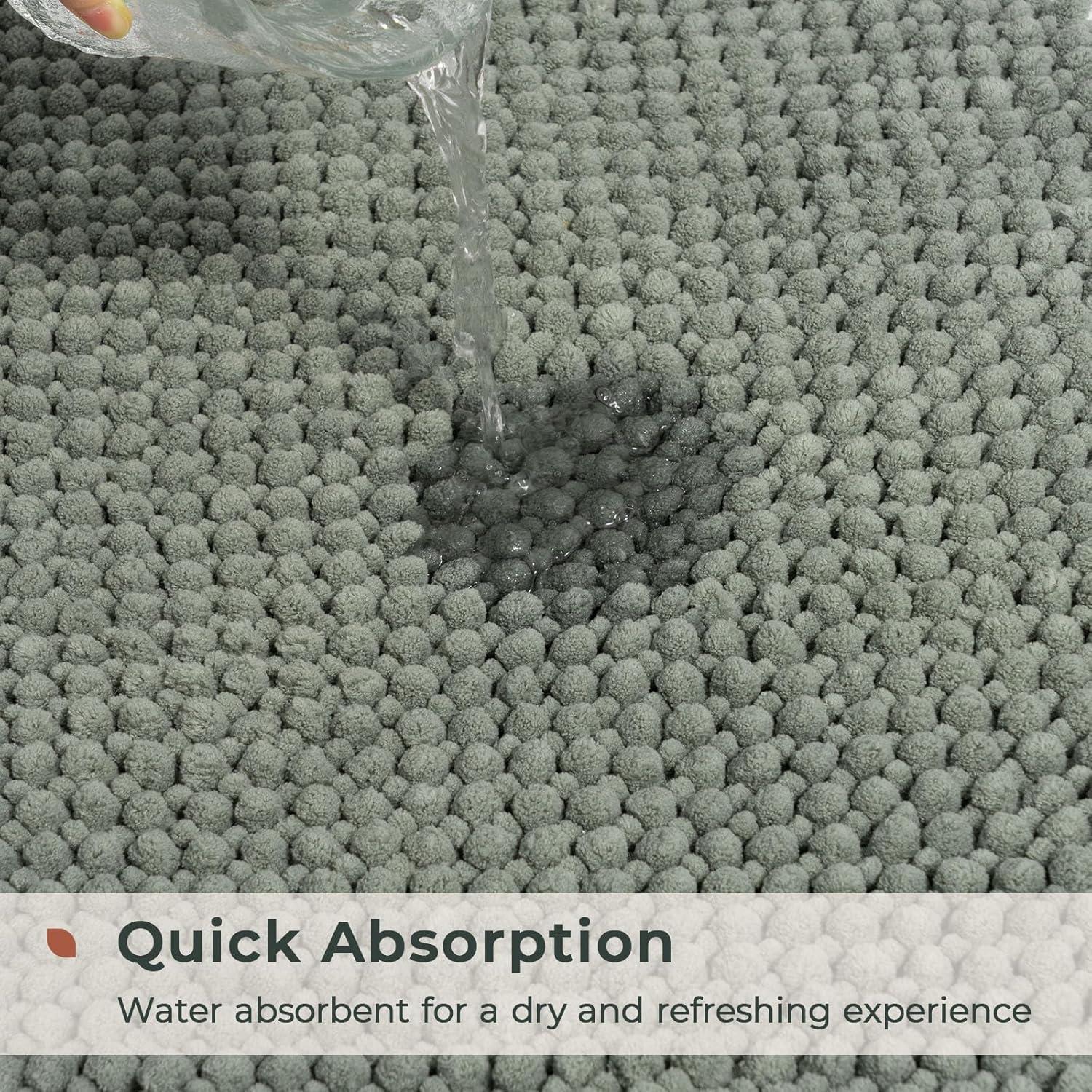 Alfombrillas de Baño FRESCO MENTA 2 Piezas Chenille Verde Salvia