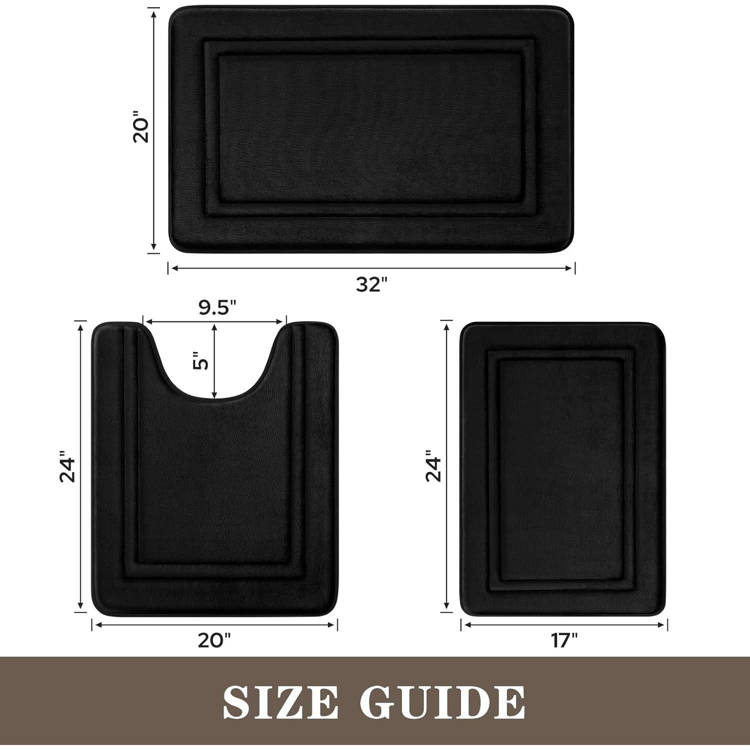 Alfombrilla de Baño Antideslizante BYSURE 3 Piezas Microfibra