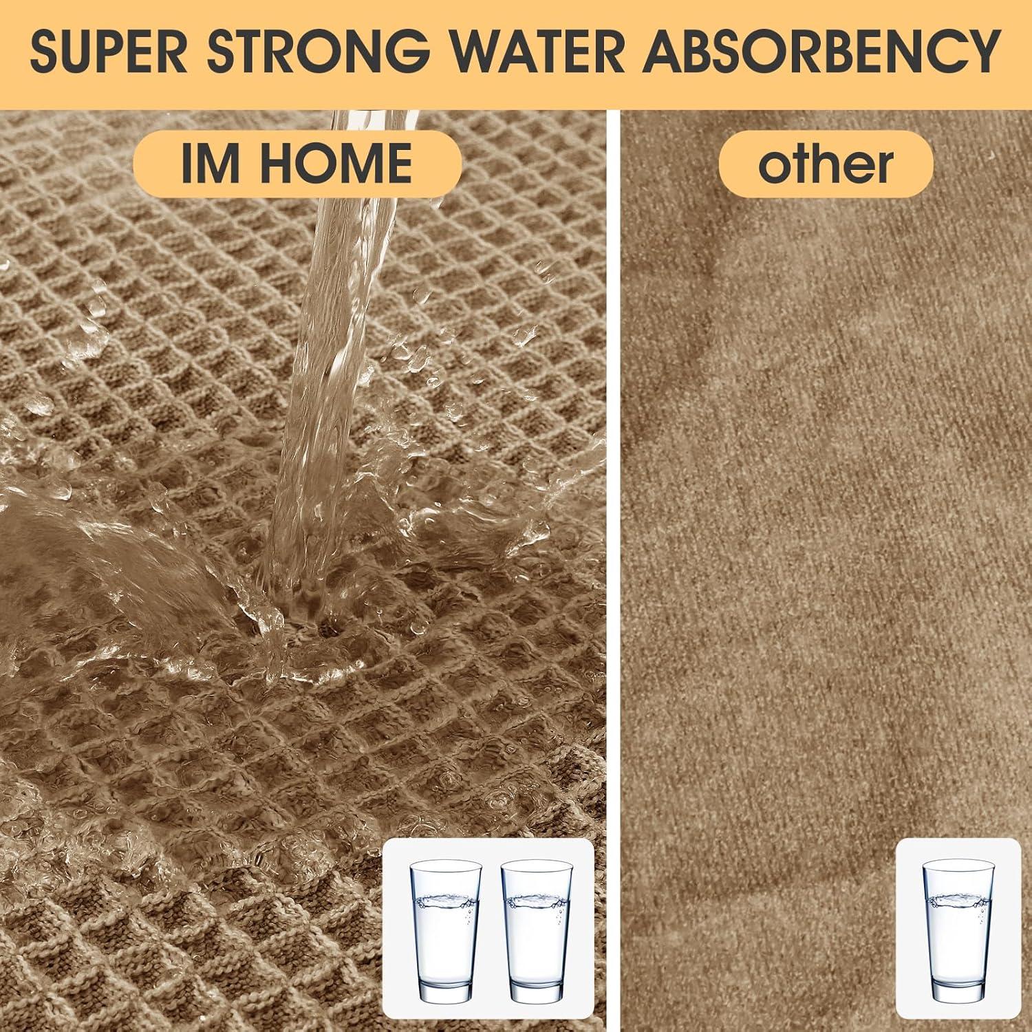 Juego de Alfombrillas de Baño IM HOME 3 Piezas Beige Antideslizante