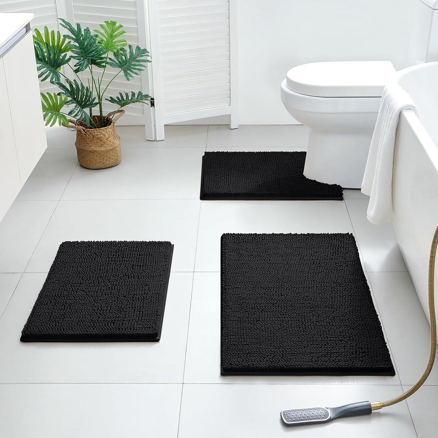 Conjunto de Alfombrillas de Baño BYSURE 3 Piezas Antideslizantes