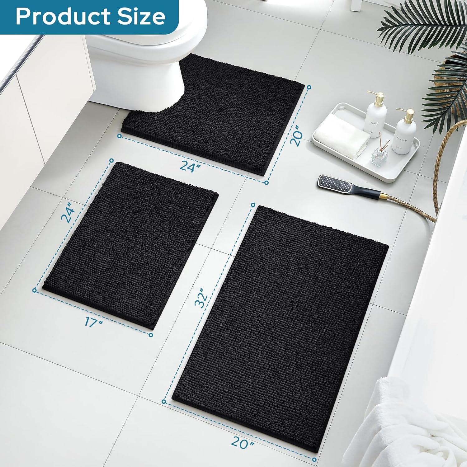 Conjunto de Alfombrillas de Baño BYSURE 3 Piezas Antideslizantes