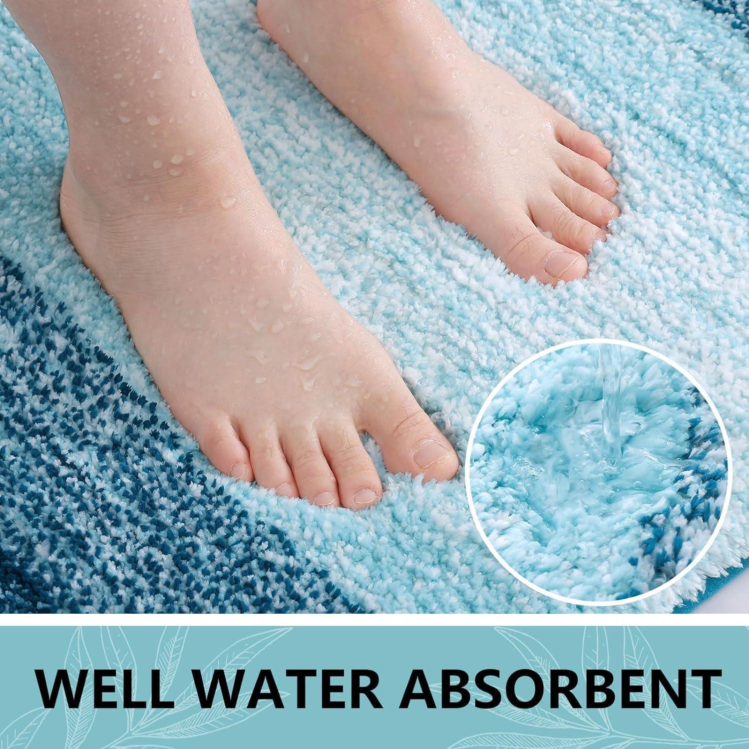 Conjunto de Alfombrillas de Baño Arotive 2 Piezas Microfibra Azul