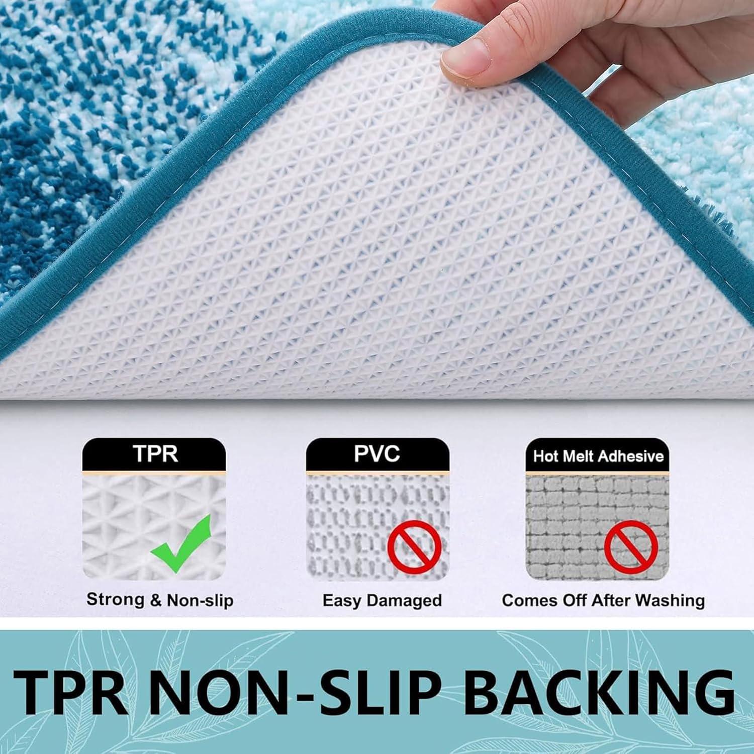 Conjunto de Alfombrillas de Baño Arotive 2 Piezas Microfibra Azul