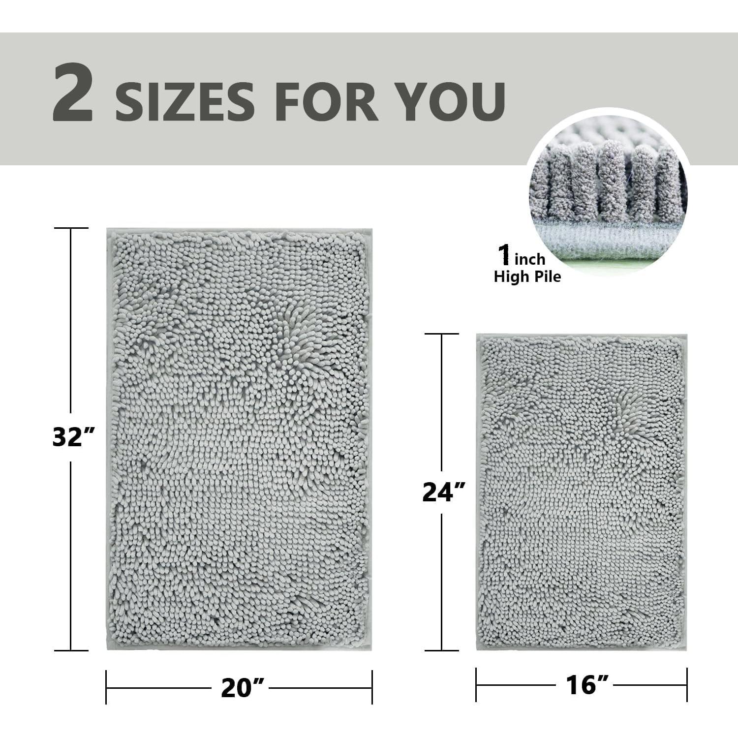 Conjunto de Alfombrillas de Baño BOANKODU 2 Piezas Gris Claro