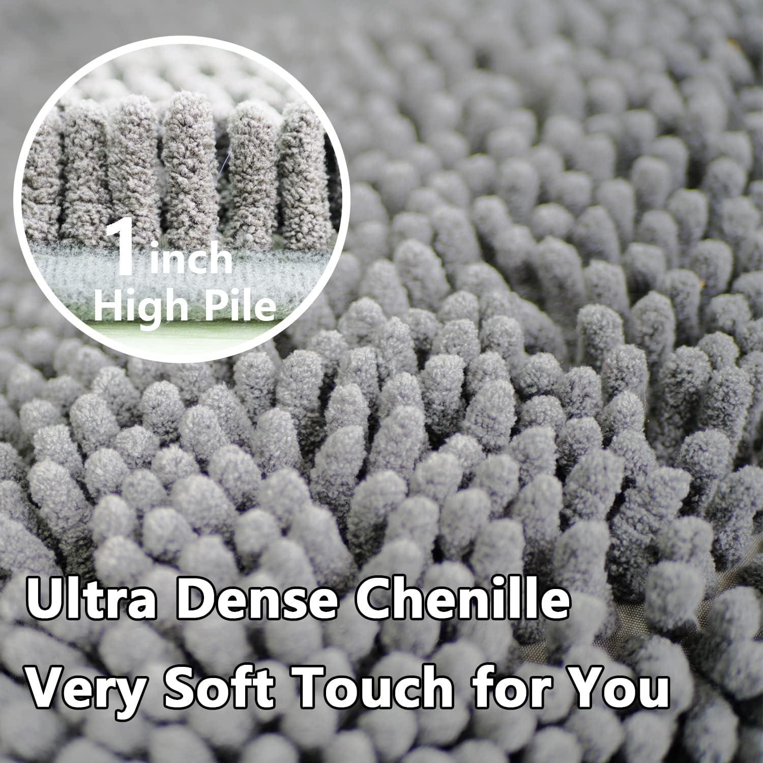 Conjunto de Alfombrillas de Baño BOANKODU 2 Piezas Gris Claro