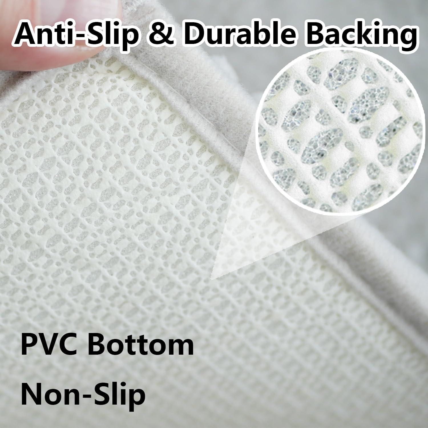 Conjunto de Alfombrillas de Baño BOANKODU 2 Piezas Gris Claro