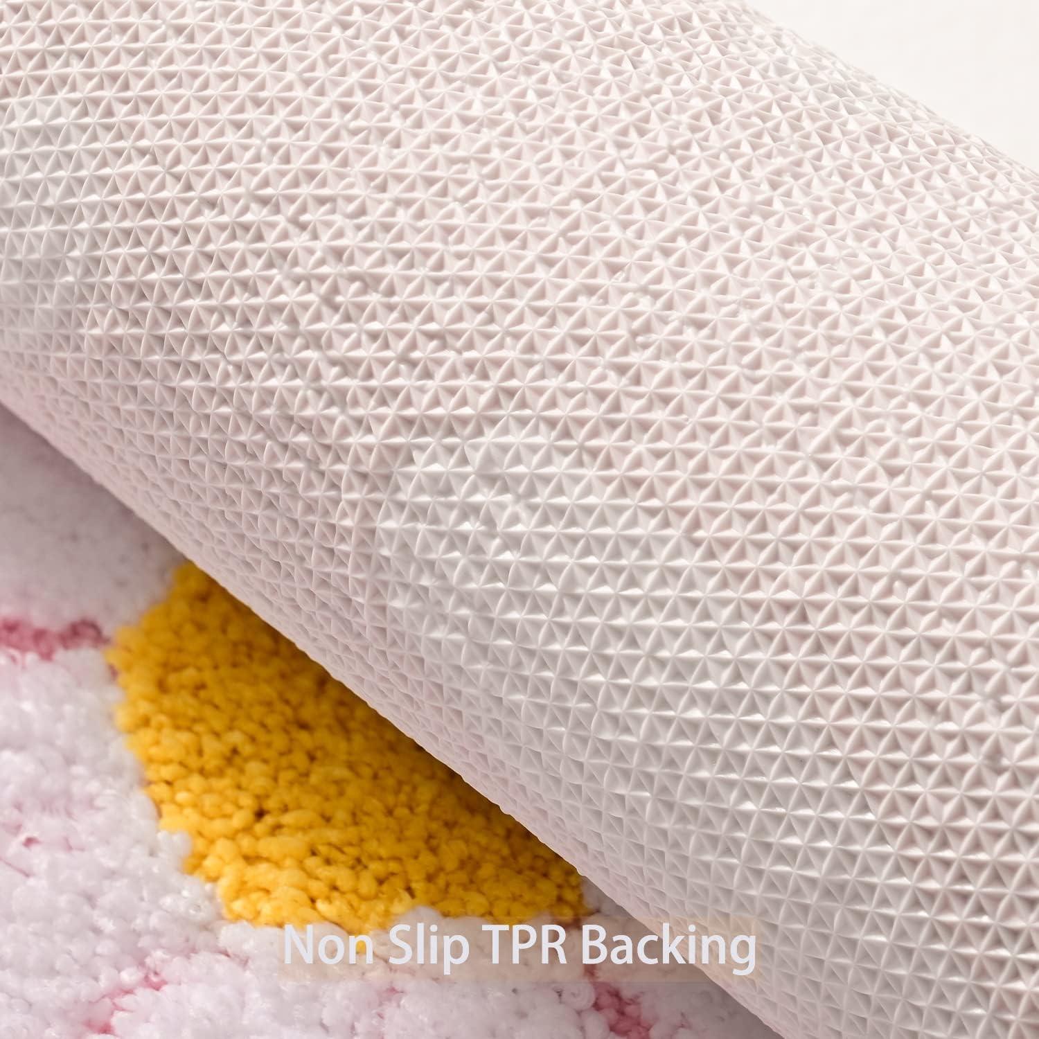 Conjunto de Alfombrillas de Baño QJHOMO 2 Piezas Rosa Antideslizante