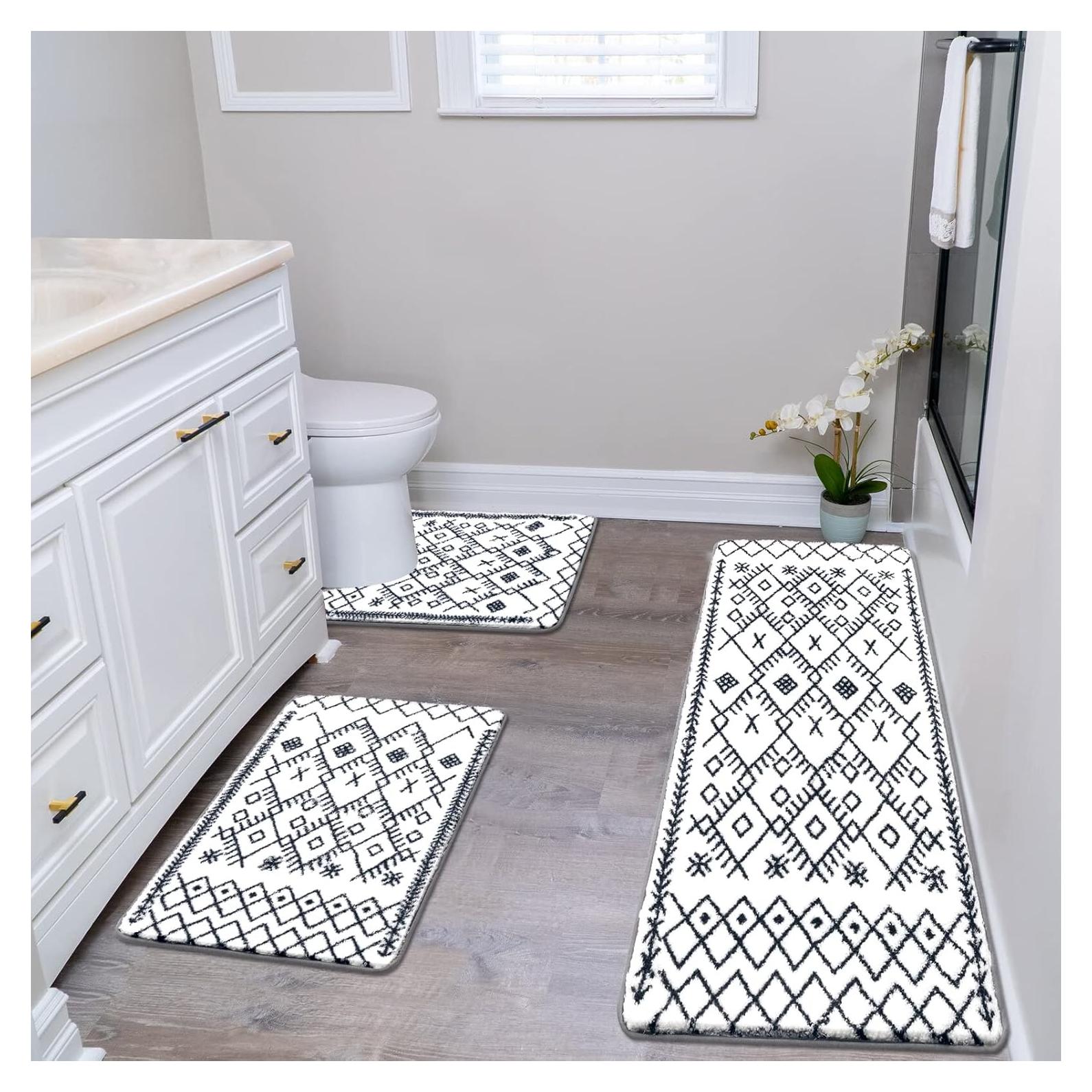 Conjunto de Alfombrillas de Baño HEBE - 3 Piezas Antideslizantes