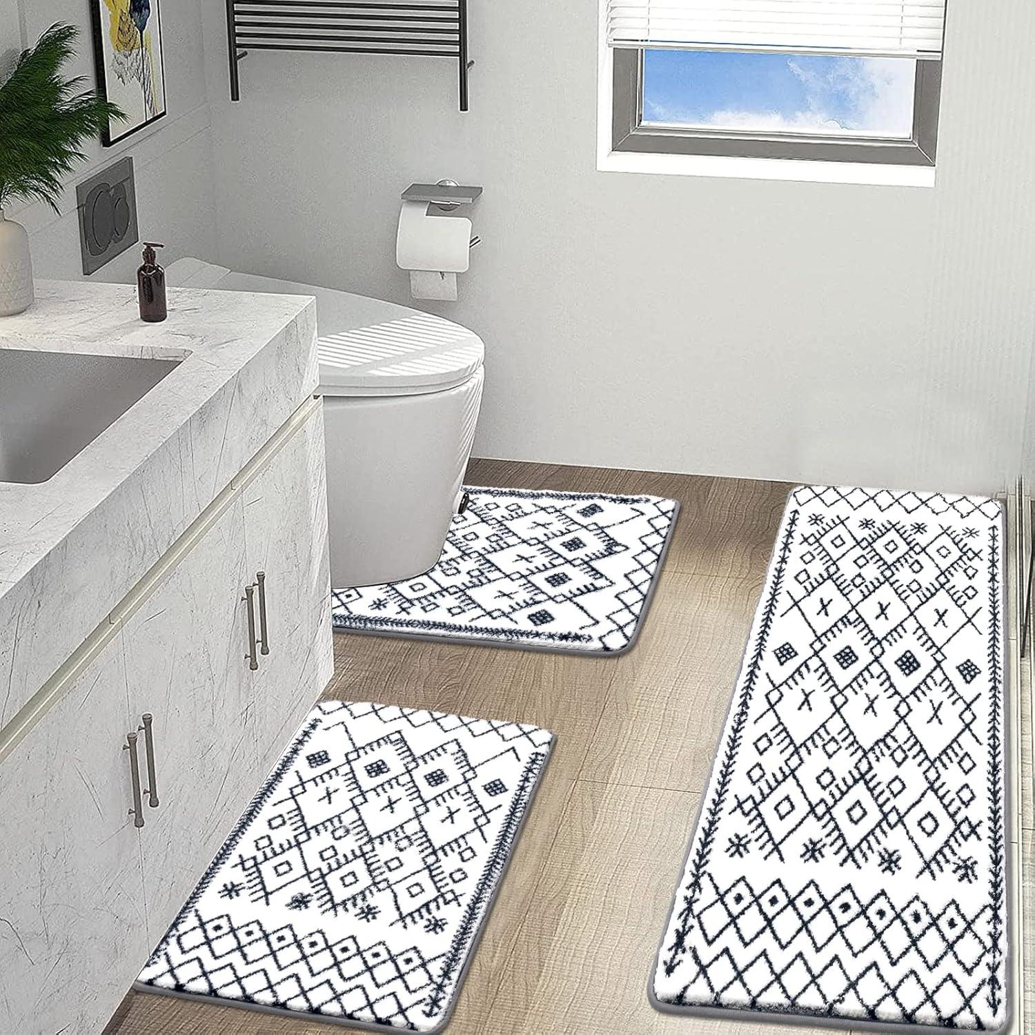 Conjunto de Alfombrillas de Baño HEBE - 3 Piezas Antideslizantes