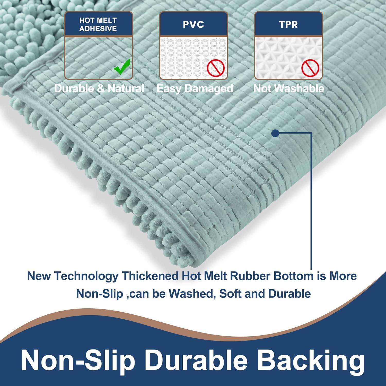 Conjunto de Alfombrillas de Baño Antideslizantes FLOLEOPA 2 Piezas Azul Spa