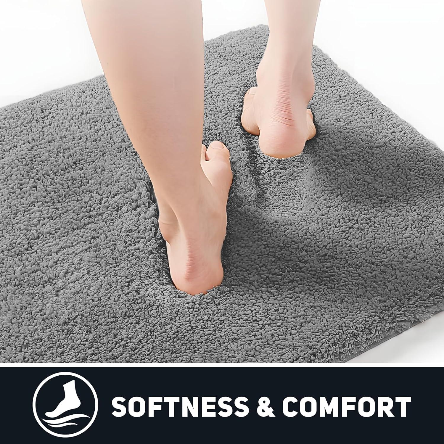 Juego de Alfombrillas de Baño 3 Piezas RUN HELIX Gris Suave