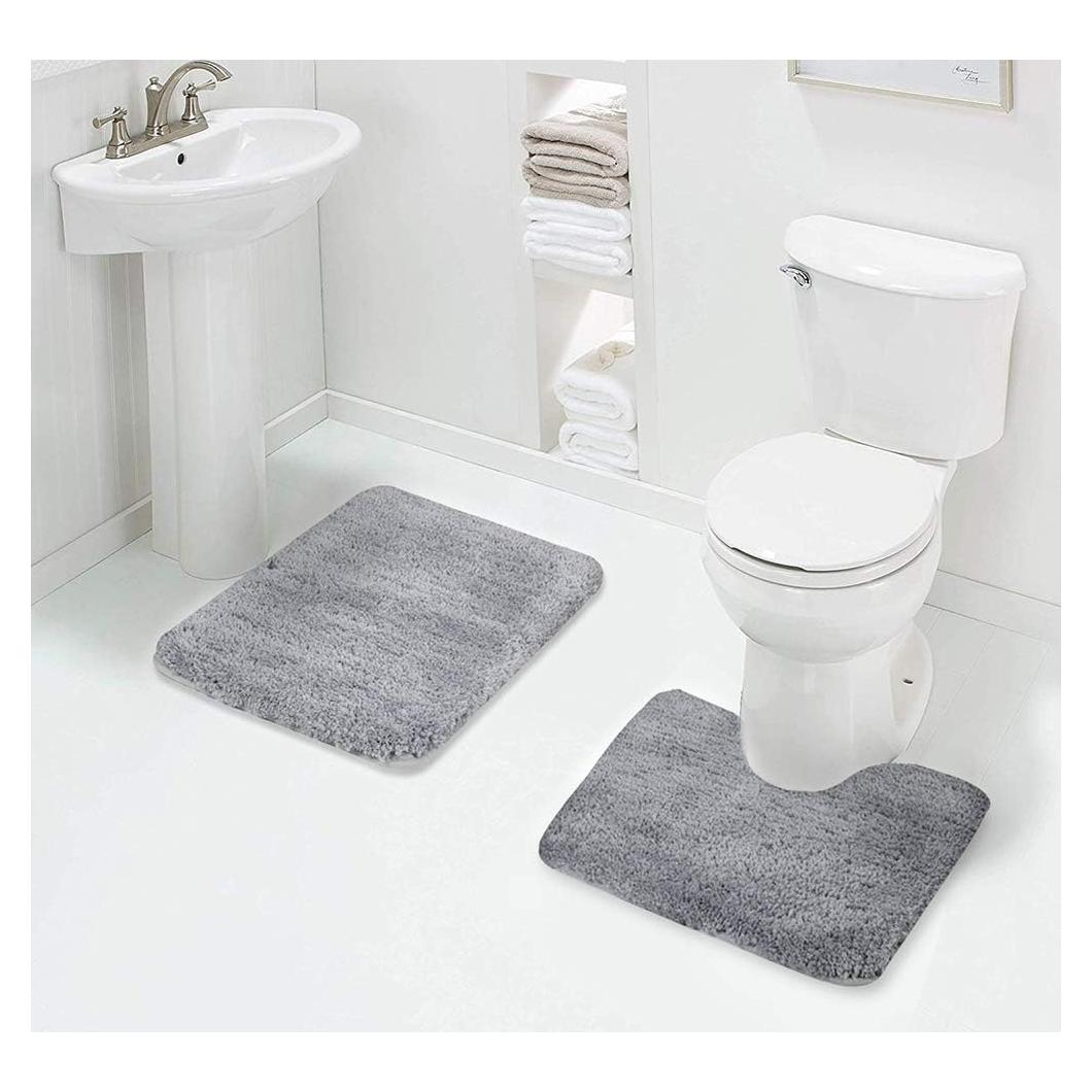 Conjunto de Alfombrillas de Baño Walensee 2 Piezas Gris 50.8x81.3cm