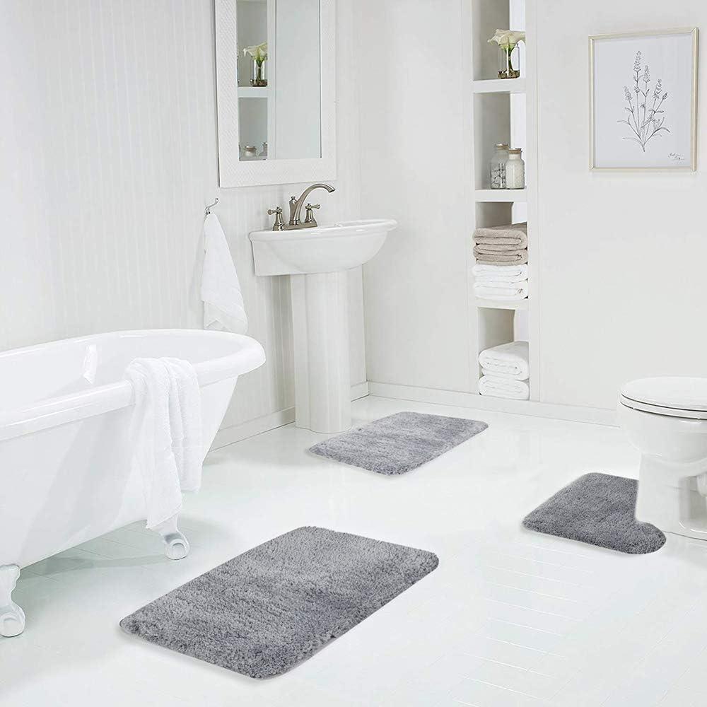 Conjunto de Alfombrillas de Baño Walensee 2 Piezas Gris 50.8x81.3cm