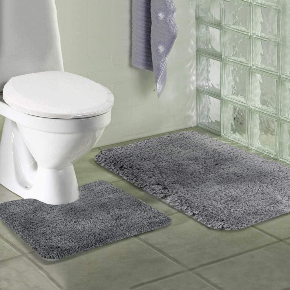 Conjunto de Alfombrillas de Baño Walensee 2 Piezas Gris 50.8x81.3cm