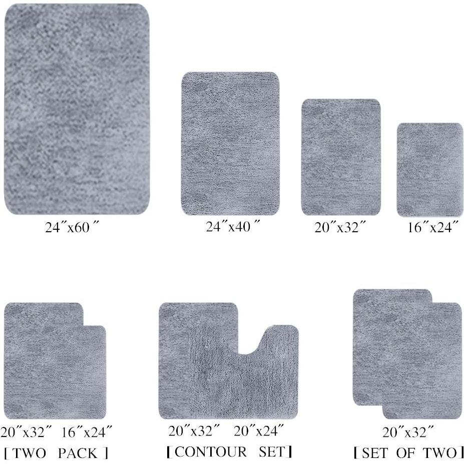 Conjunto de Alfombrillas de Baño Walensee 2 Piezas Gris 50.8x81.3cm