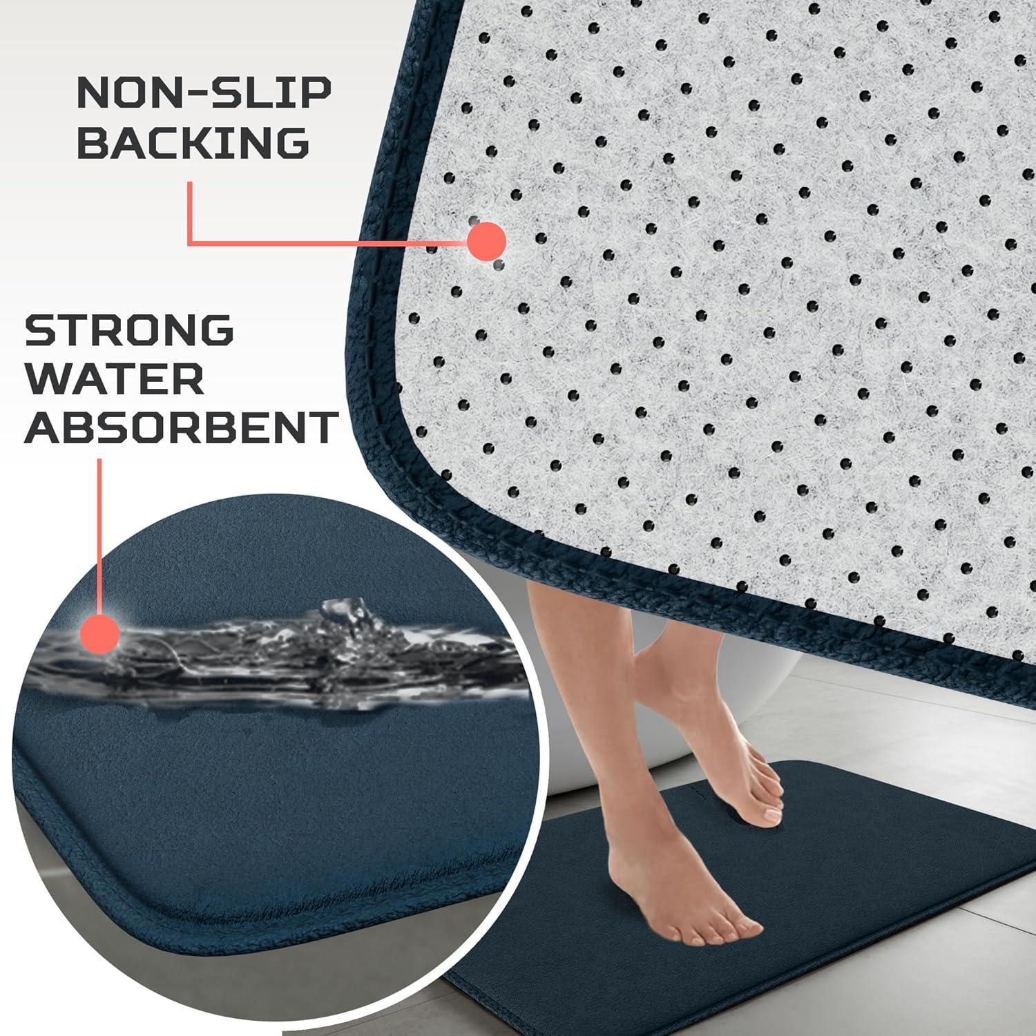 Juego de Alfombrillas de Baño Elvoki 5 Piezas Azul Marino