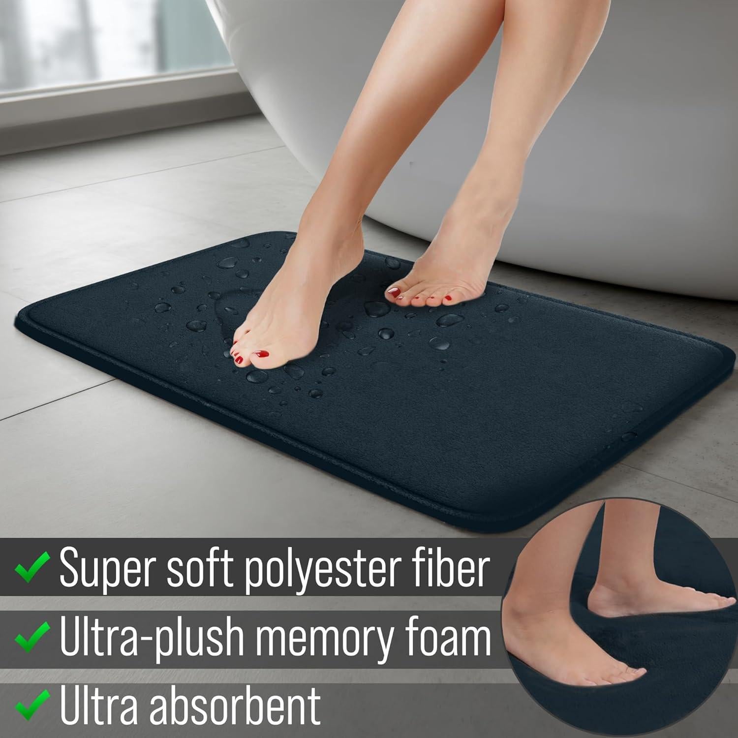 Juego de Alfombrillas de Baño Elvoki 5 Piezas Azul Marino