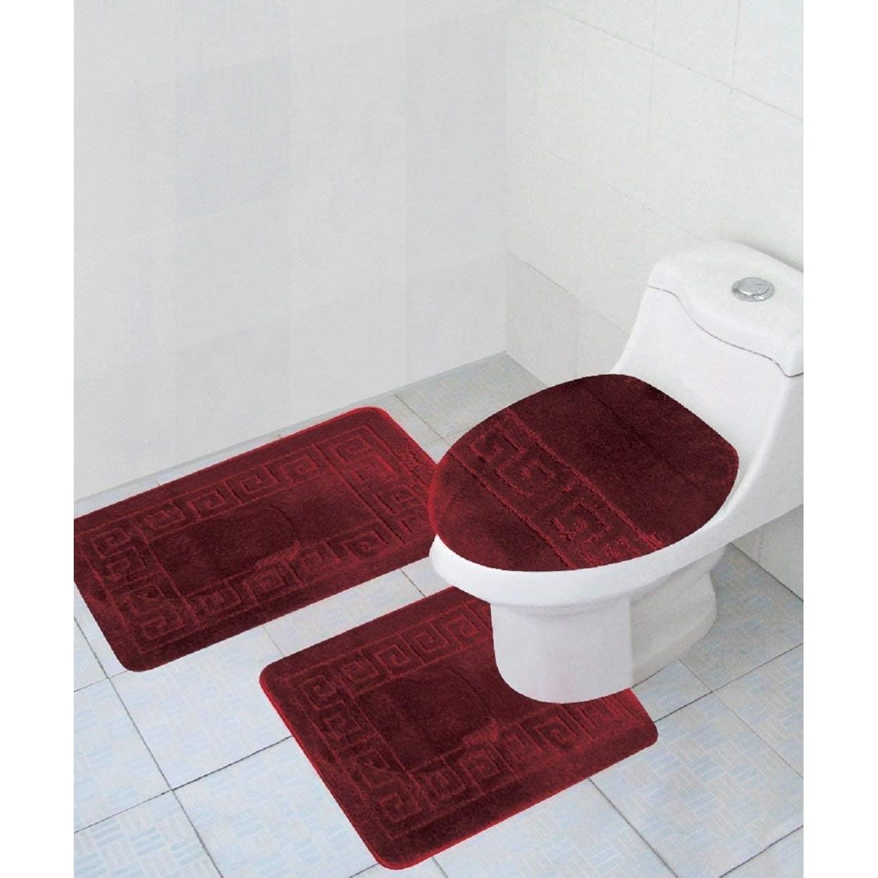 Juego de 3 piezas de alfombra de baño WPM Burdeos 50x80cm