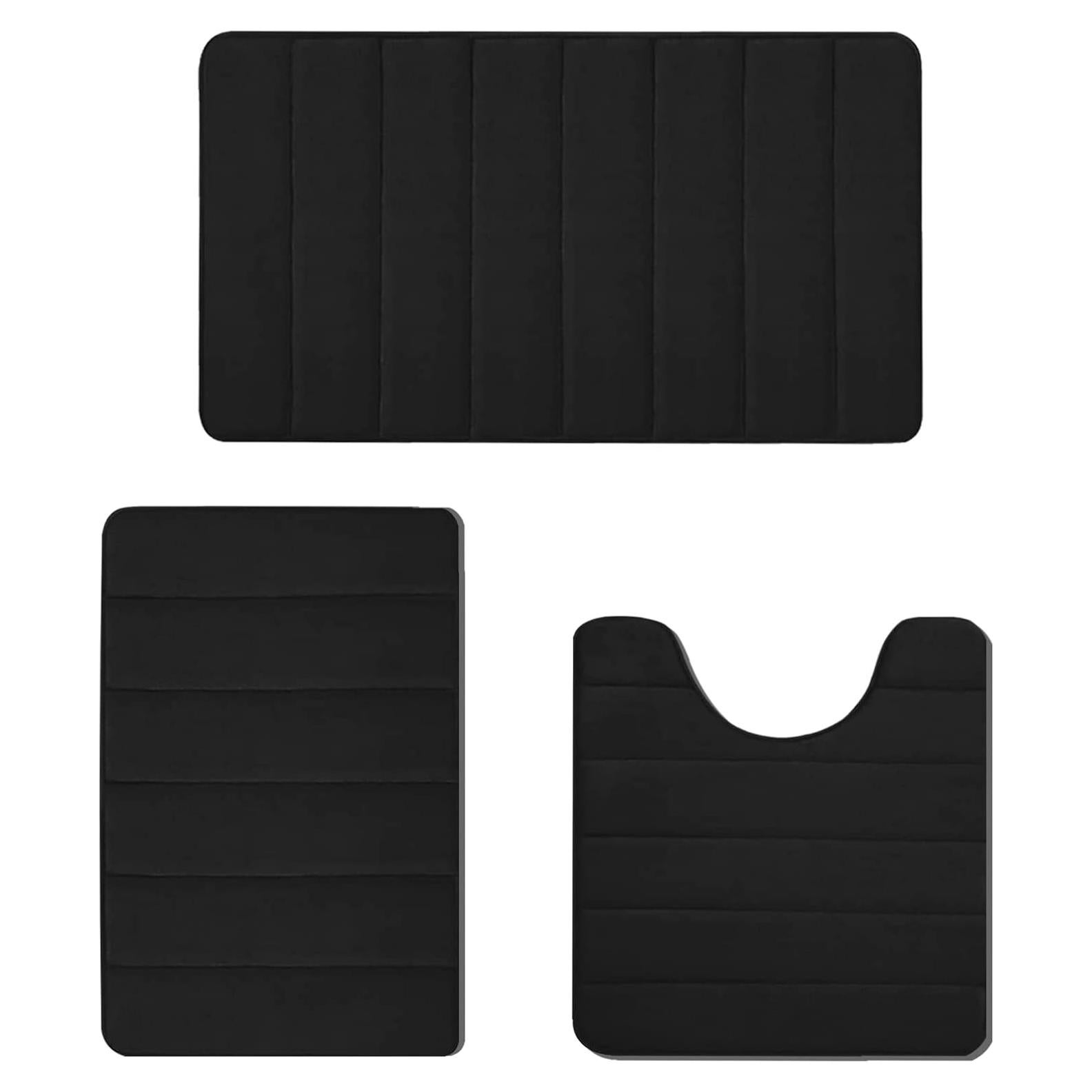 Alfombrillas de Baño RUN HELIX 3 Piezas Espuma Memoria Negro