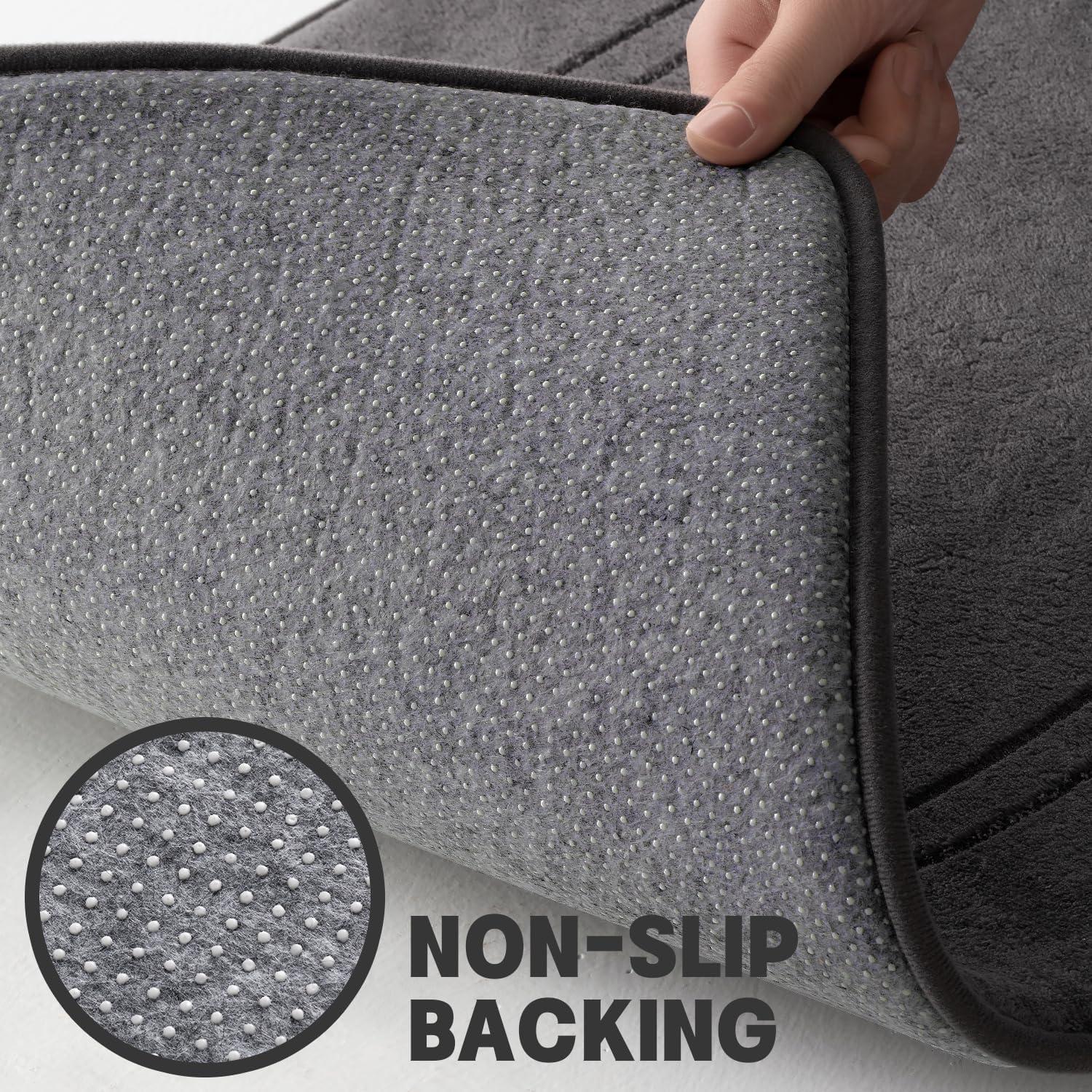 Conjunto de Alfombrillas de Baño YIHOUSE 5 Piezas Gris Oscuro