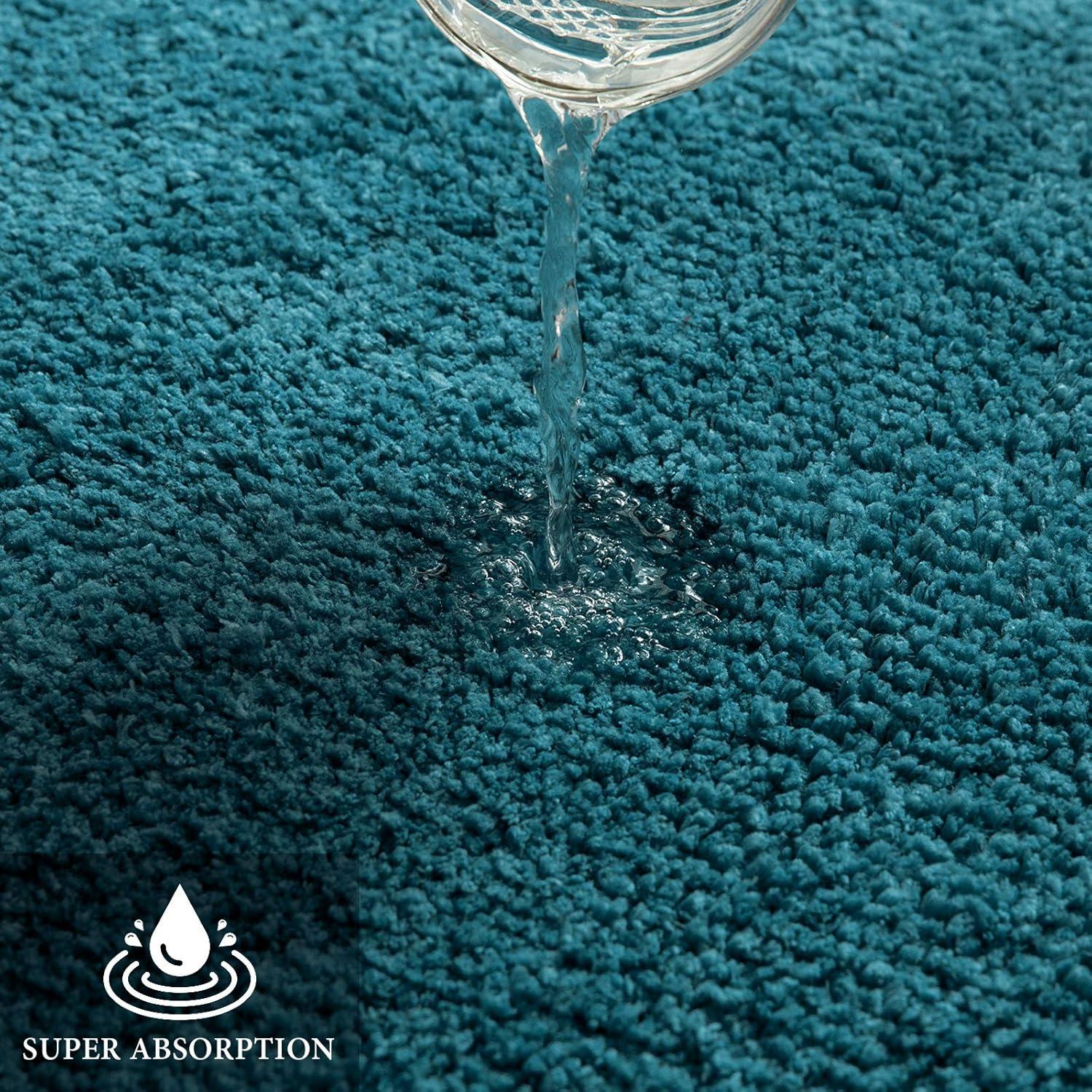 Alfombrillas de Baño MIULEE 3 Piezas Microfibra Antideslizante Verde