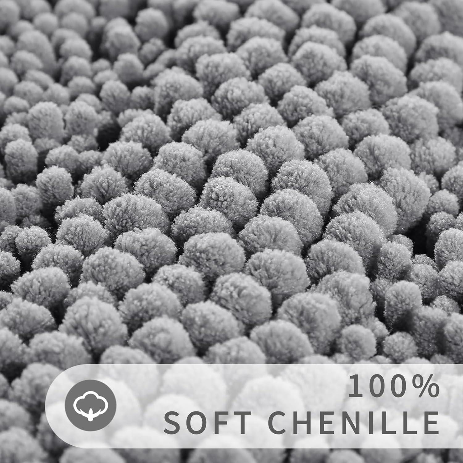 Conjunto de Alfombrillas de Baño Yimobra 2 Piezas Gris Chenilla