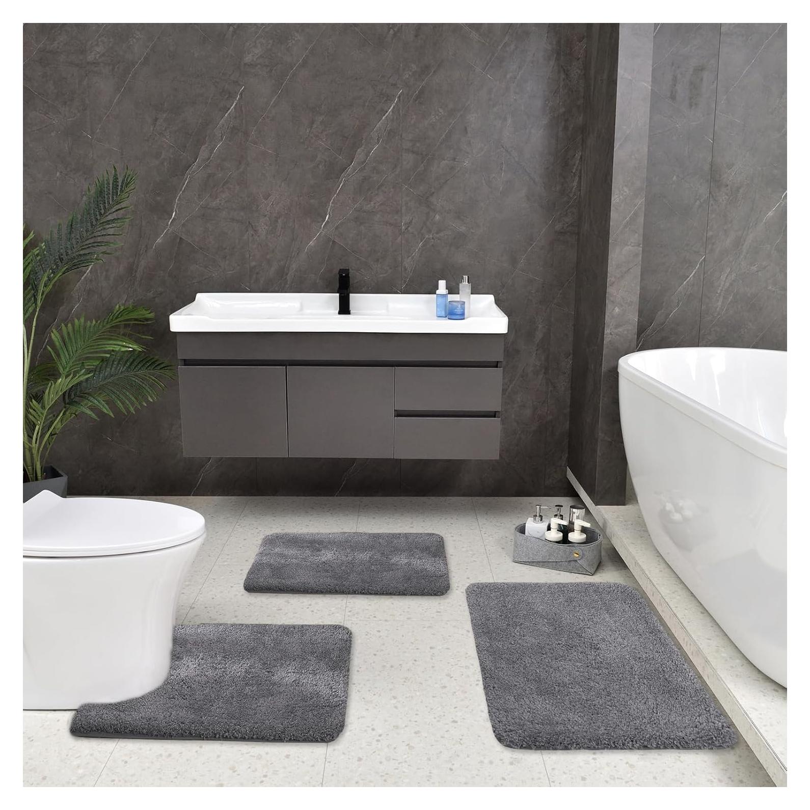 Conjunto de Alfombrillas de Baño wyewye 3 Piezas Antideslizantes