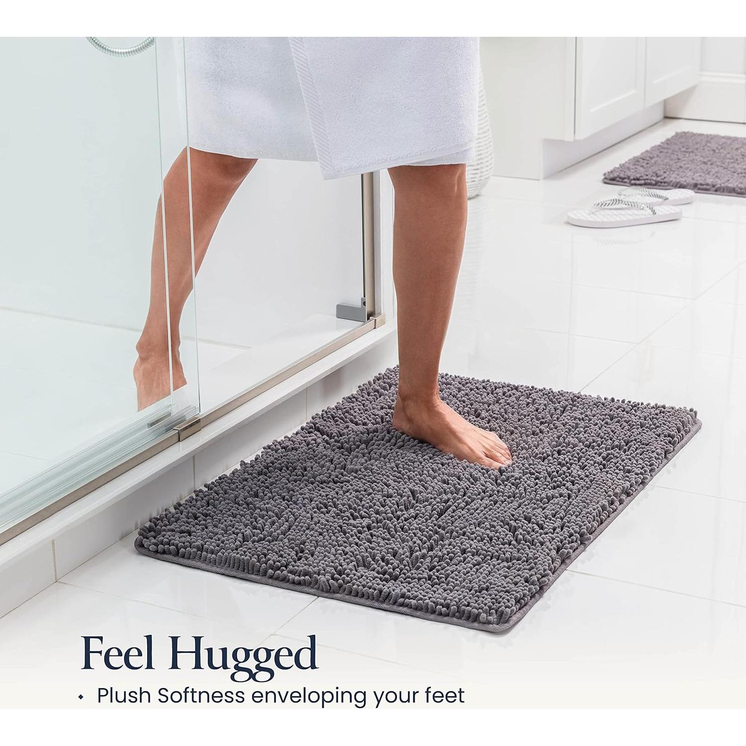 Conjunto de Alfombrillas de Baño BELADOR 2 Piezas Chenille Gris