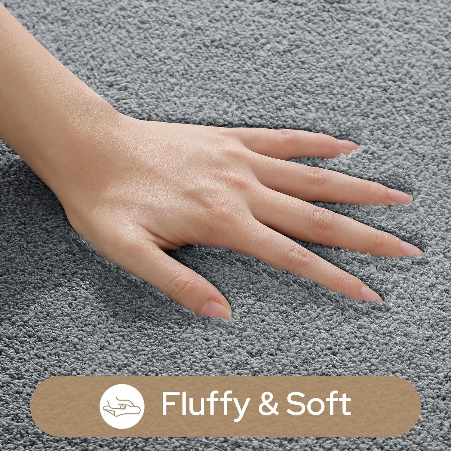 Juego de Alfombrillas de Baño HOMEIDEAS 3 Piezas Gris