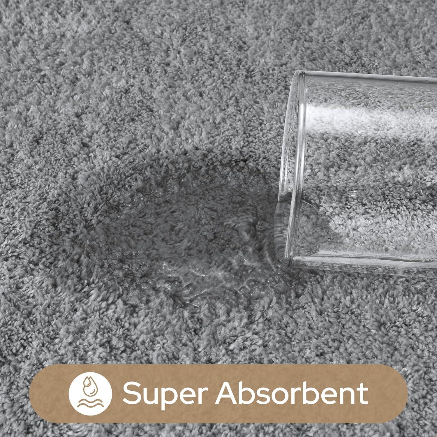 Juego de Alfombrillas de Baño HOMEIDEAS 3 Piezas Gris