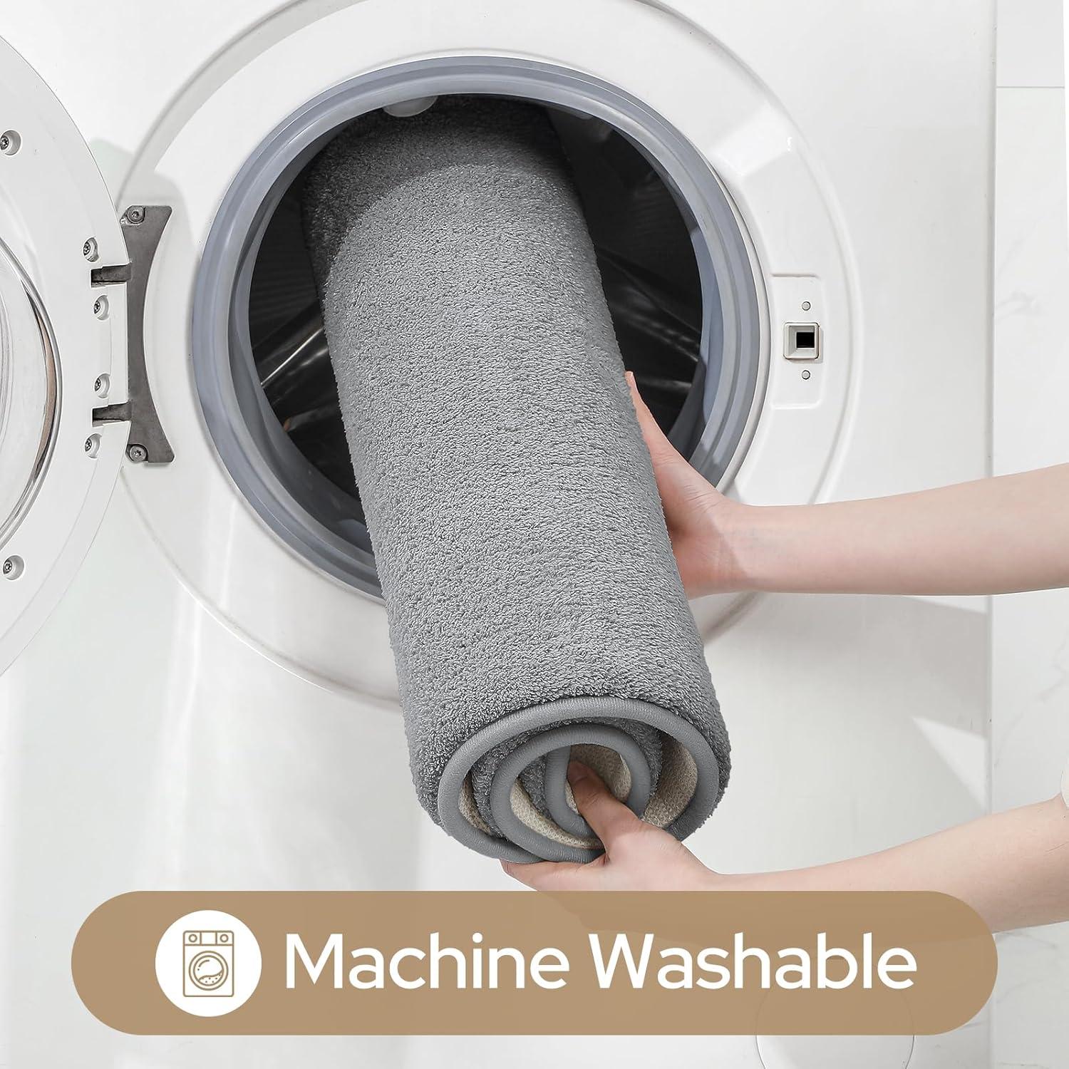 Juego de Alfombrillas de Baño HOMEIDEAS 3 Piezas Gris