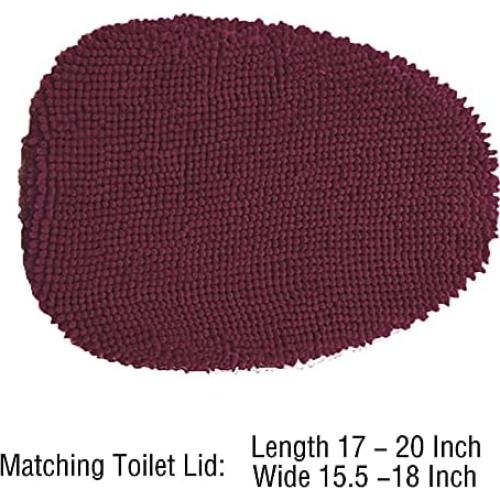 Juego de Alfombrillas de Baño Madeals 4 Piezas Antideslizante Burdeos