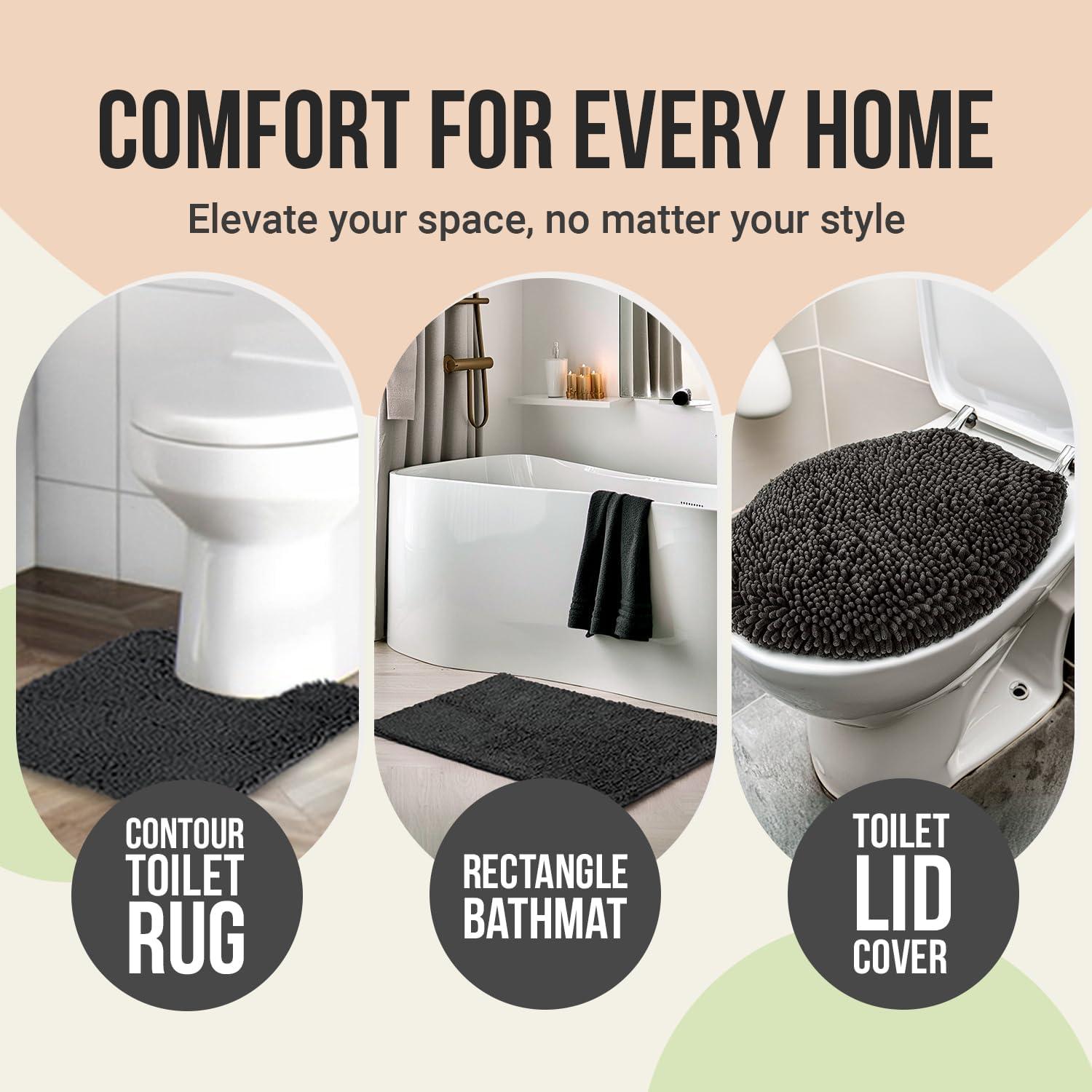 Juego de 3 alfombras de baño antideslizantes ITSOFT beige