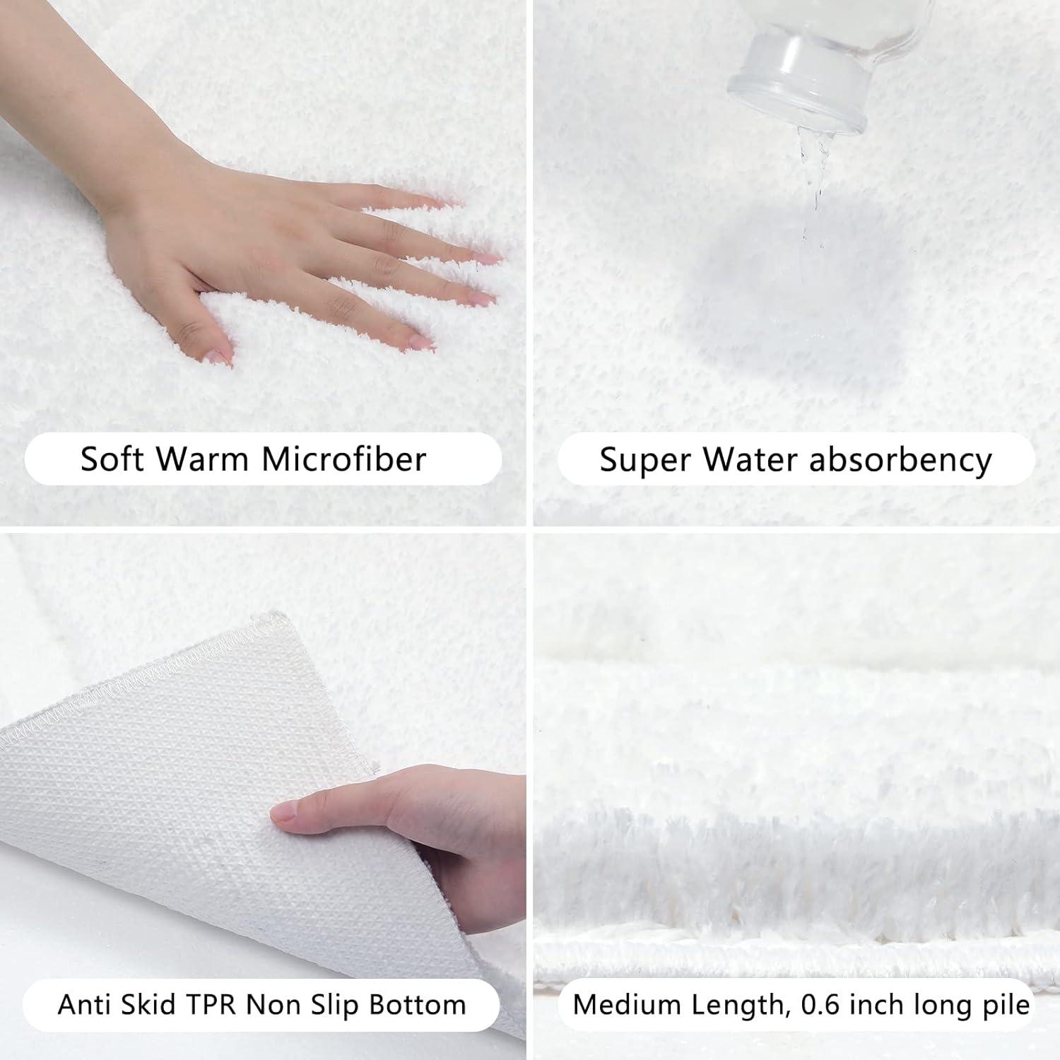 Conjunto de Alfombrillas de Baño SHACOS 2 Piezas 50x80 y 40x60 cm