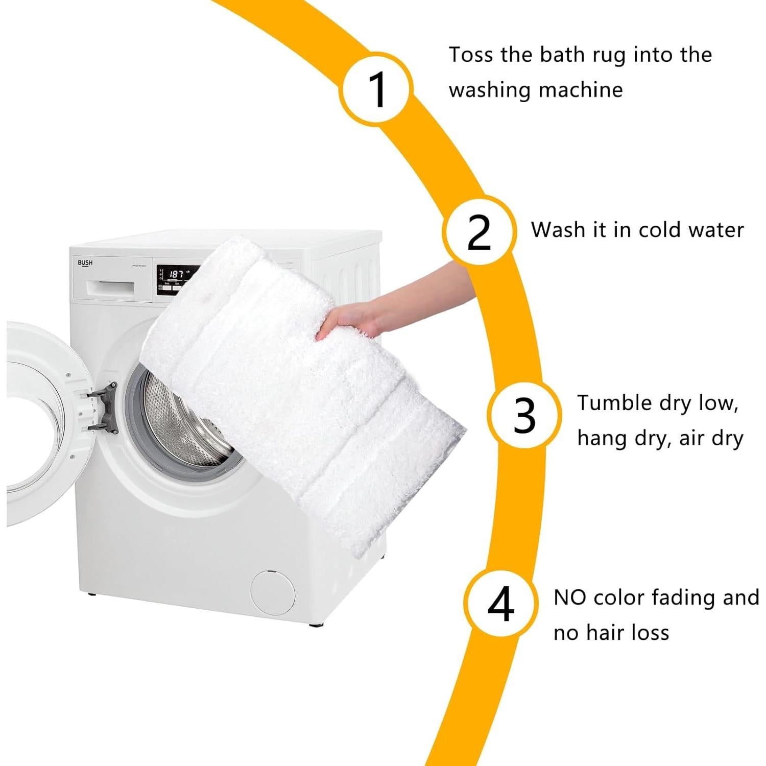 Conjunto de Alfombrillas de Baño SHACOS 2 Piezas 50x80 y 40x60 cm