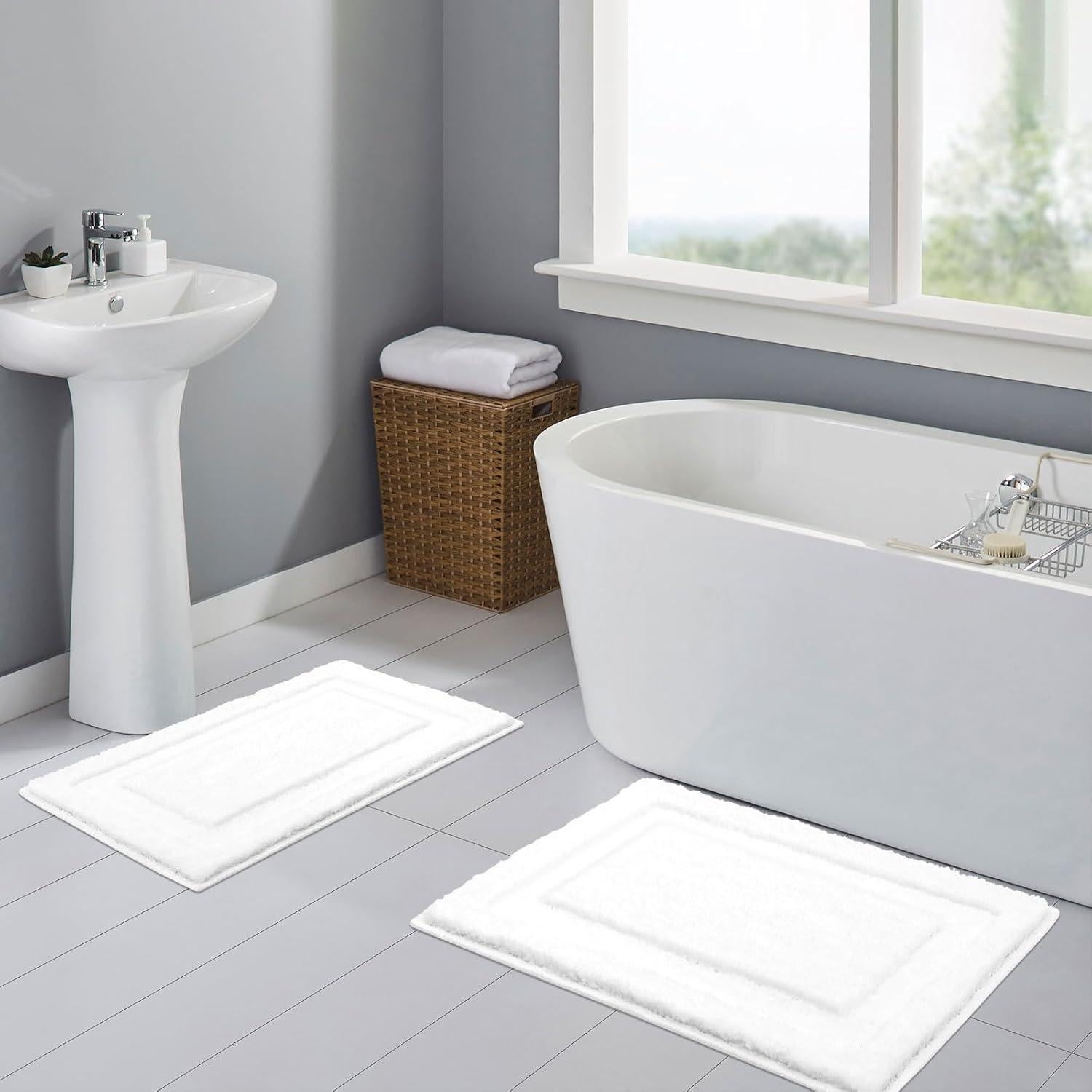 Conjunto de Alfombrillas de Baño SHACOS 2 Piezas 50x80 y 40x60 cm