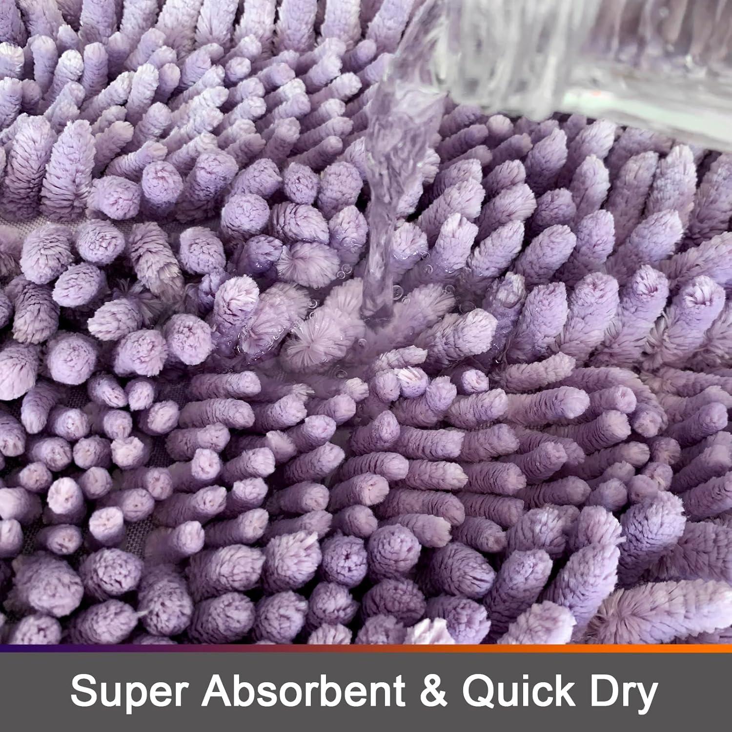 Conjunto de Alfombrillas de Baño Civkor 2 Piezas Chenille 40x60 y 50x80 cm