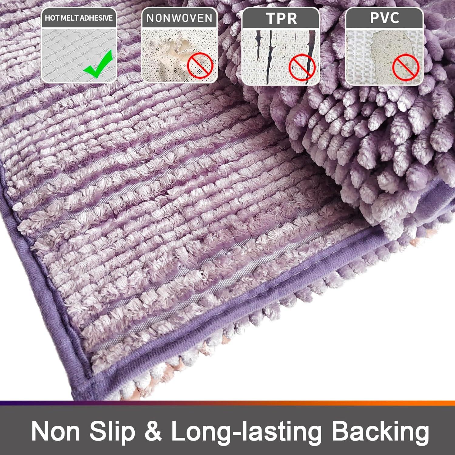 Conjunto de Alfombrillas de Baño Civkor 2 Piezas Chenille 40x60 y 50x80 cm